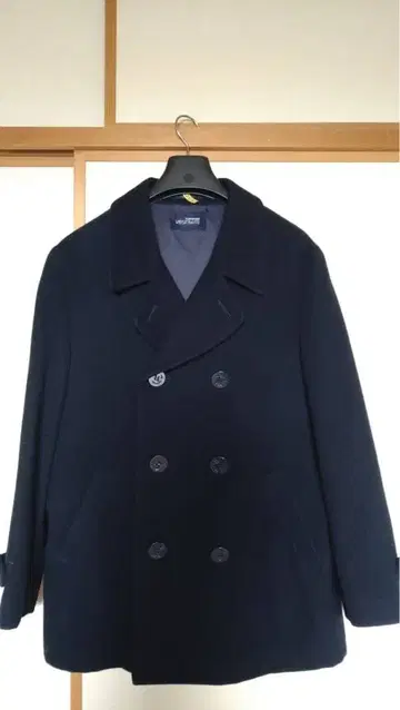 TOMBOW 네이비 더블 브레스트 피코트