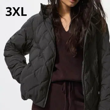 유니클로 퍼프 테크 후드티 블랙 3XL 다운 퀼팅 여성용