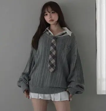 andmary Mimi girls 세트 미니 드레스 그레이