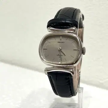 Seiko soie 수동 와인딩 시계 실버/블랙 작동품 벨트 새상품