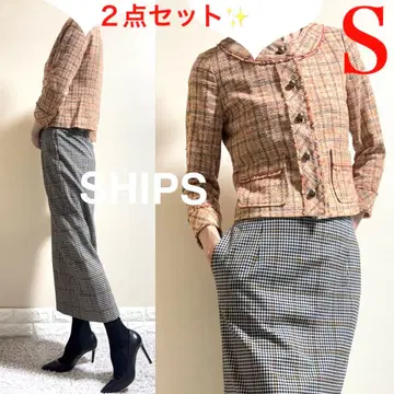 SHIPS 쉽스 셋업 수트 트위드 자켓 스커트 S