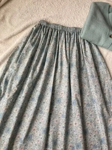 리버티 메도우송 롱 스커트 check&stripe 카구레 좋아하시는 분께