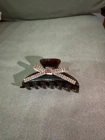 컴플렉스 비즈 크리스탈 메쉬 파베 반 클립 핑크