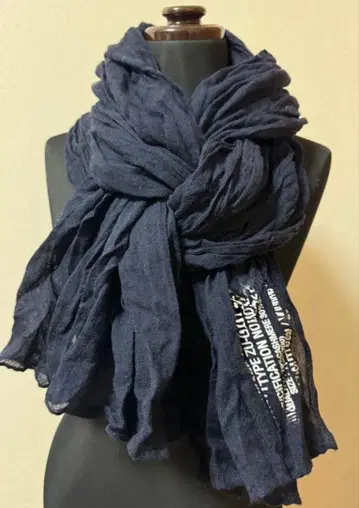 ZUCCa 캐시미어 실크 대형 스톨 네이비