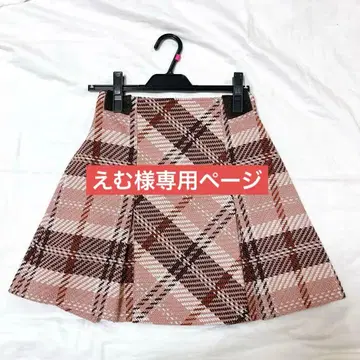 SNIDEL 로빙 체크 미니 스커트 PINK 스나이델