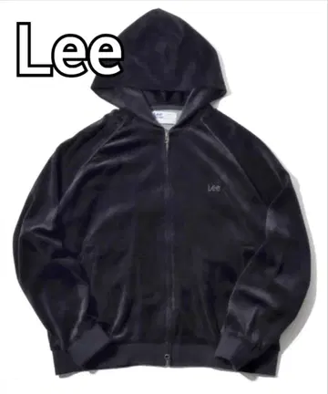 2025AW Lee/리 쇼트 기장 벨로아 후드티 더블 지퍼