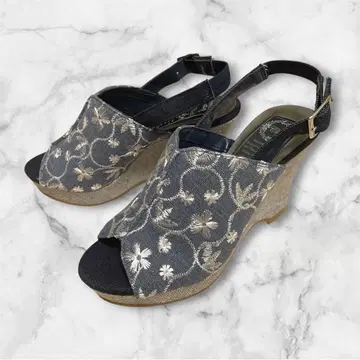 [ CLIMB ] 웨지솔 샌들 여성용 자수 S 사이즈