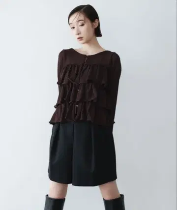 EMMEL REFINES EM HW 티어드 프릴 2WAY 니트