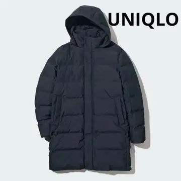 택 포함 새상품 유니클로 UNIQLO 심리스 다운 코트 네이비 M