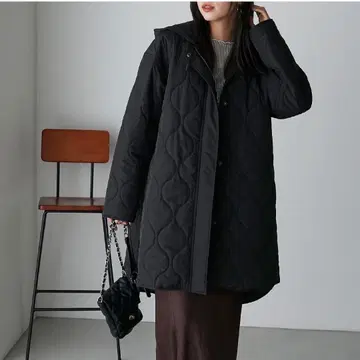 미사용 Anss.me [발수 가공] 3way 퀼팅 후드 코트