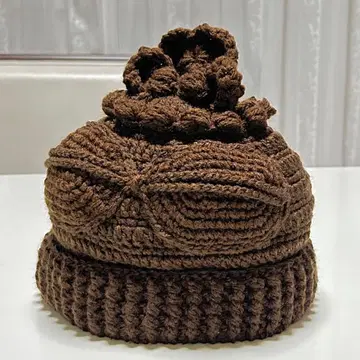 도우기 모자 짙은 갈색 차광기 도우기 니트 모자