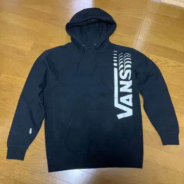 VANS 블랙 후드티 후드 부착