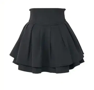 유메텐보 하이웨스트 티어드 치마바지 블랙