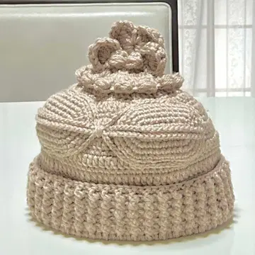 토우 모자 브라운 차광기 토우 니트 모자