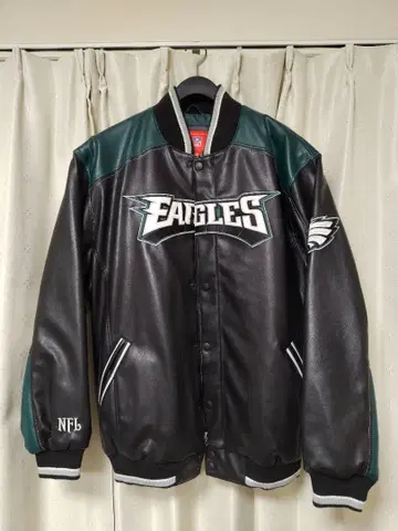 NFL 필라델피아 이글스 가죽 바시티 자켓