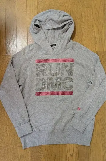 TMT 후드티 RUN DMC 스톤 장식 그레이 후드티