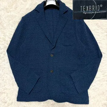 컨디션 최상 쉽스 x TEXBRID 니트 테일러드 자켓 헤링본 무늬