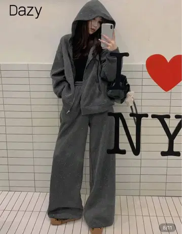Dazy 그레이 후디 셋업 L 사이즈 상당