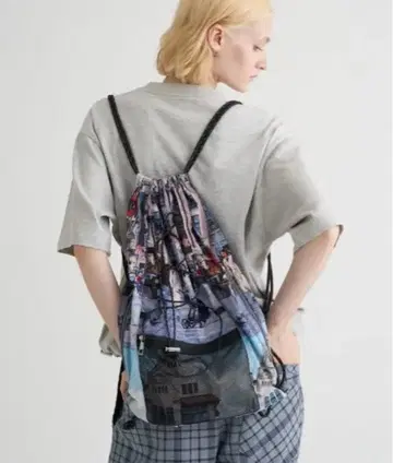 모듬 드로 코드 냅색 라이트 블루