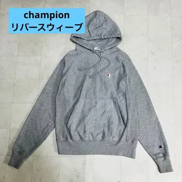 챔피언 리버스 위브 그레이 후드 부착 후드티
