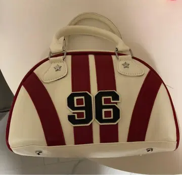 화이트/레드 스트라이프 핸드백 y2k 그런지계 아메카지