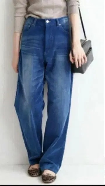 이에나 IENA 벨로아 데님 팬츠 블루