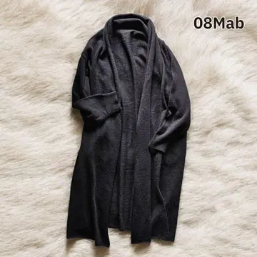 08Mab 알파카 혼방 롱 가디건 최근 가을/겨울 겉옷 블랙