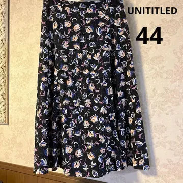 새상품급 빅 사이즈 44 언타이틀 꽃무늬 롱 플레어 스커트 일본제