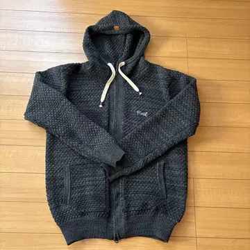 로이얼 후드 부착 그레이 스웨터 L