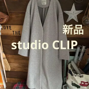 새상품 스튜디오 클립 롱 코트 체스터 코트 라이트 그레이 프리