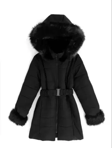 벨트 포함 퍼 다운 코트[kd13]