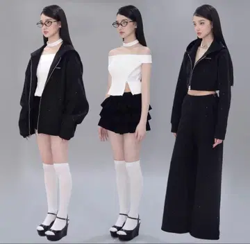 ANDWANG 블랙 프릴 스커트 S