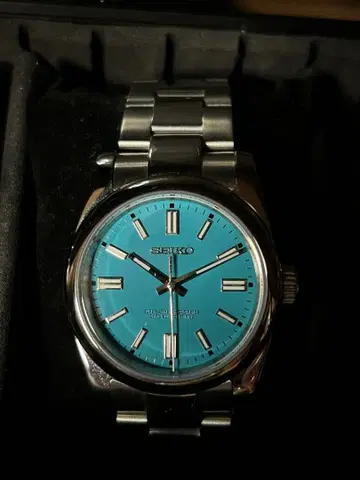 SEIKO 자동 와인딩 손목시계 터콰이즈 블루