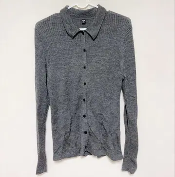 유니클로 UNIQLO 메리노 리브 폴로 가디건 XXL GRAY 그레이