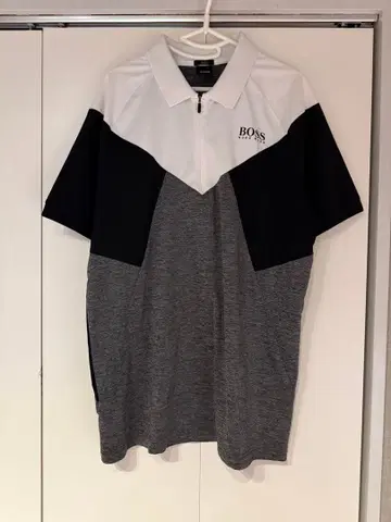 BOSS 슬림핏 지퍼 피케 셔츠 골프 셔츠