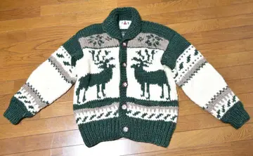 FAB 파브 카우친 스웨터 캐나다제 버진 울 그린