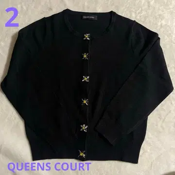 [ 새상품 ] QUEENS COURT 블랙 가디건 비쥬 2