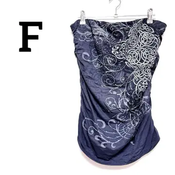 여성용 블랙 자수 베어탑 반짝이 프리 사이즈