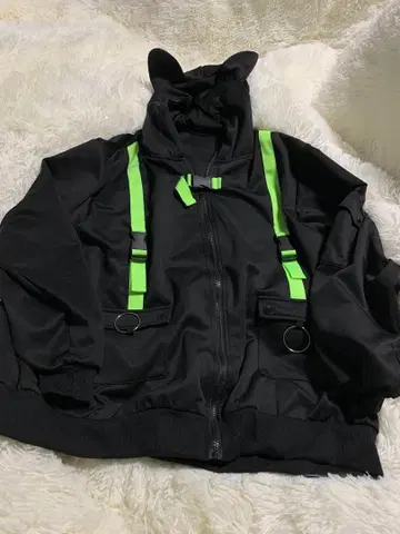 ACDC RAG 소용돌이 번개 자켓 고양이 귀