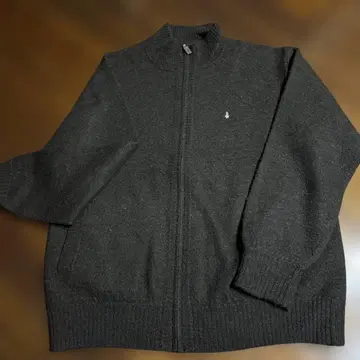 허시파피 다크 그레이 집업 니트