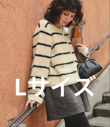 titivate 푸치 루프 골드 버튼 니트 가디건 보더