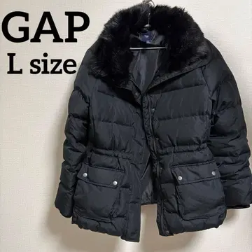 GAP 다운 자켓 L 퍼 탈부착 가능 허리 조임 블랙