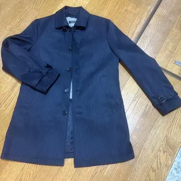 enter G 스트라이프 스텐카라 코트 네이비