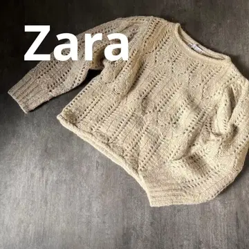 ZARA 화이트 베이지 크림색 짜임 니트 스웨터 알파카