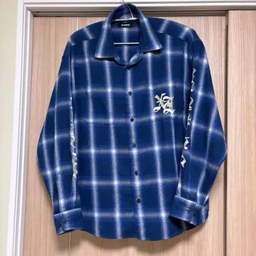 XLARGE 체크 셔츠 블루 L 사이즈