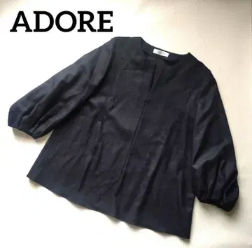 [ 새상품급 ] ADORE 어도어 울 상의 튜닉 풀오버 블랙 38