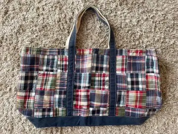 L.L.Bean 라지 체크 무늬 토트백