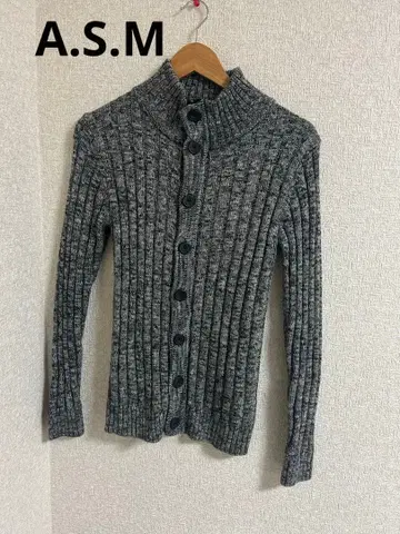 A.S.M 와이드 리브 집업 가디건