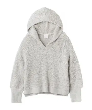 그레이 양 모코 풀오버 후드 부착