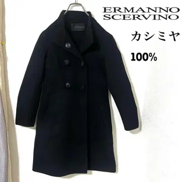 ERMANNO SCERVINO 캐시미어 100% 블랙 롱 코트